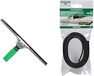 45cm ErgoTec Window Squeegee - Rubber Blade, 106cm Adjustable Size, Window Cleaning Squeegee Blade Replacement