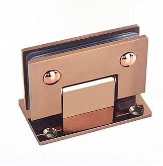 Heavy Duty 90 Degree Glass Door Cupboard Showcase Cabinet Clamp Glass Shower Doors Hinge Replacement Parts Wall-to-Glass (Rose Gold Chrome)