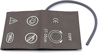 NIBP Blood Pressure Cuff with Bladder for Adult 27-35 cm, 35cm Single Tube PU Brown Reusable Replacement Universal Blood Pressure Cuff, No BP Connector