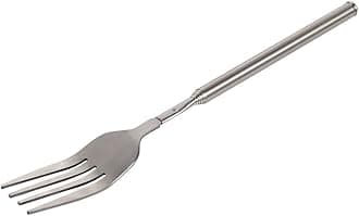 Stainless Steel Dinner Fork,BBQ Telescopic Extendable Dinner Fruit Dessert Long Handle Fork Stainless Steel Cutlery,anti sturdy and