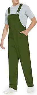 WORK IDEA Men's Bib Overalls,Men's Overalls Workwear Lightweight with Adjustable Straps and Pockets
