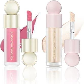 2PCS Liquid Highlighter&Blush, Contour Stick Makeup Highlighter for Face, Lightweight Glotion, Waterproof Luminous Lotion, Silky Smooth Glitter Highlighter Makeup Stick, Multi-Use Body Shimmer