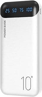 YOBON Power Bank 10000 mAh Mobile Phone Portable Charger External Battery Pack with 2 USB 2.4A Outputs and USB C Input Compatible with Huawei iPhone 12 11 X iPad Samsung Galaxy S20 Android Tablet More