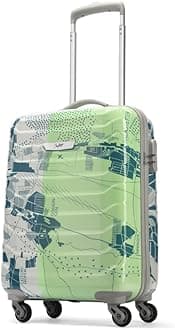 Skybags Cabin Trooper 55 Cms Small Abs Hardshellsided 4 Wheels Spinner Printed Luggage/Inline Suitcase/Trolley Back (Pale Green), Large