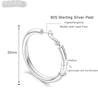 sovesi Chunky Gold Hoop Earrings for Women with 925 Sterling Silver Post, 14K Gold Plated Small Thick Gold Hoops Earrings for Women