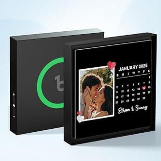 Personalised Music Album Fridge Magnet - Can Play Songs & Adjust Volume - Custom Music Player Refrigerator Magnet with Photo & Picture, Christmas Anniversary Valentine's Day Gifts for Couples Him Her