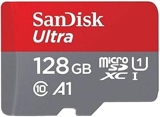 SanDisk Ultra 128 GB microSDXC Memory Card + SD Adapter with A1 App Performance Up to 100 MB/s, Class 10, U1