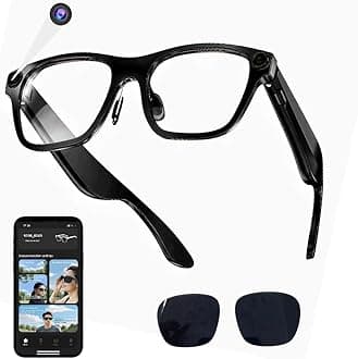 Enzemit 32GB Camera Glasses,1080P Video Glasses with Camera,Wifi/Bluetooth,AI Real-Time Translation for Outdoor Sport