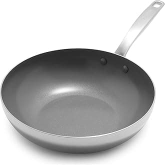 Chatham Tri-Ply Stainless Steel Healthy Ceramic Nonstick 11" Wok Pan, PFAS-Free, Multi Clad, Induction, Dishwasher Safe, Oven Safe, Silver