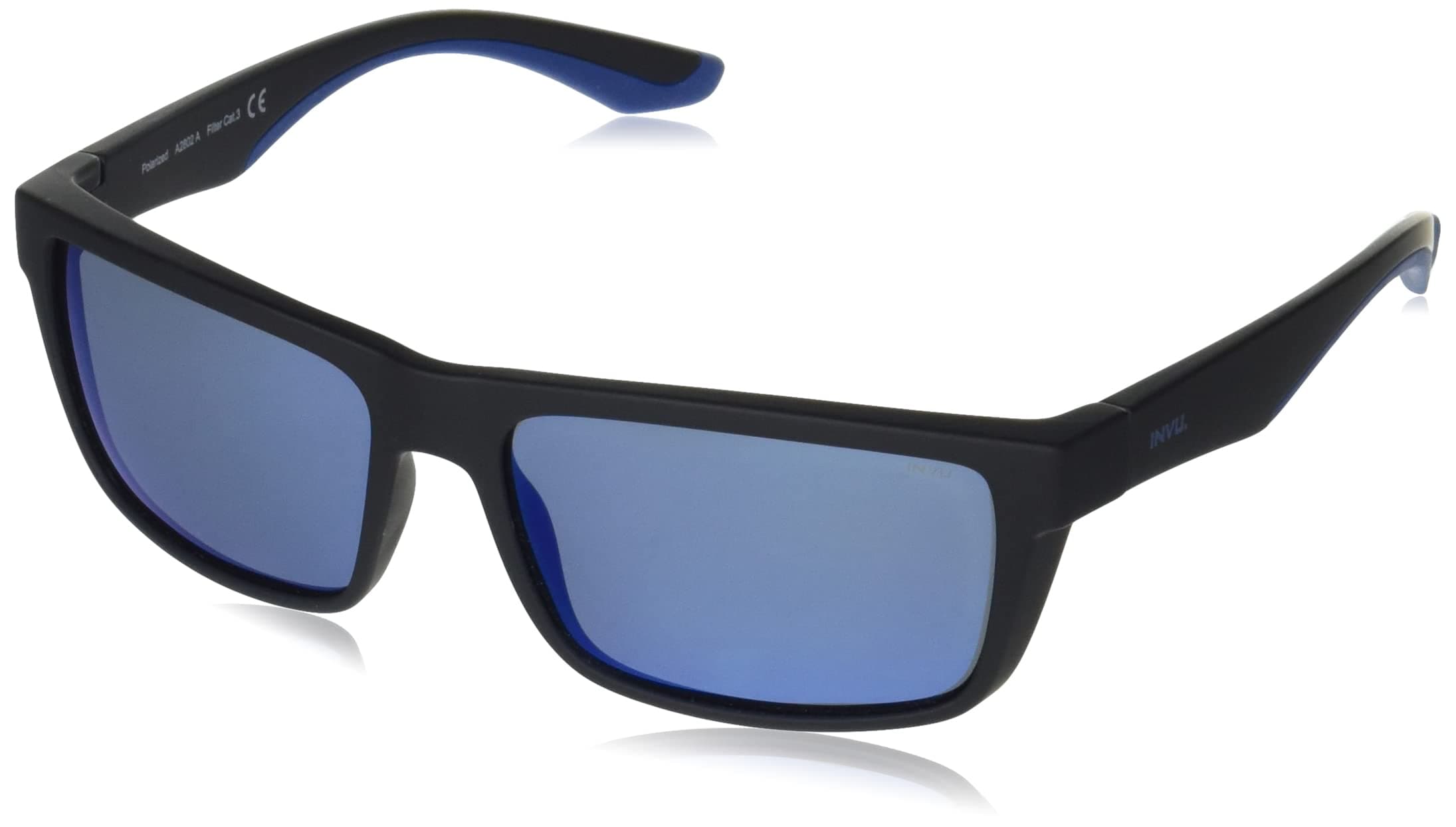 Invu Mirrored Rectangular Men's Sunglasses - (A2802A|58|ICY BLUE ON SMOKE Color Lens)