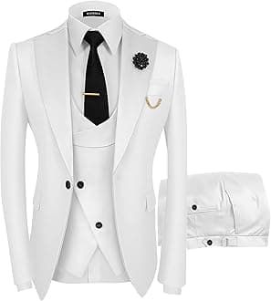 Wangyue Mens Suit 3 Piece Slim Fit Suits for Men Wedding Prom Tuxedo for Men Formal Business Suit