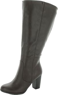 Womens Addyypwc Faux Leather Wide Calf Knee-High Boots, Choco Smooth, 8.5