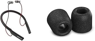 Momentum 2.0 In-Ear Wireless Bluetooth Headphones - Black & Comply Isolation Noise Cancelling Memory Foam Earphone Tips (Medium, 3 Pair)