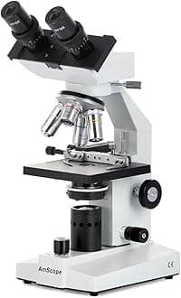 AmScope 40X-2000X Biological Binocular Compound Microscope with Mechanical Stage