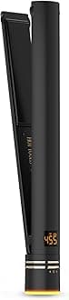 Black Gold Ionic 1 1/4 Inch Flat Iron, Use as Straightener for Sleek Straight Hair or Use Rounded Edges for Shiny Curls and Waves, Stylist-Preferred
