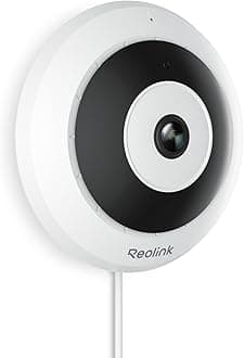 REOLINK 6MP PoE IP Fisheye Camera with 360° View, Surveillance for Home/Office Security, Smart Human Detection, Two Way Talk, Ceiling/Wall/Desk Mount, Multiple Panoramic Display Views, FE-P(White)