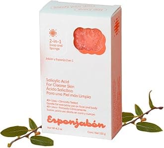 T.Taio Esponjabon Pore-Cleansing Soap Sponge - Cleansing Shower Scrubber - Cleaning Bath Wash Scrub - Oil Removal - Massage & Lather Foot, Elbow, & Face - Bathroom Accessories