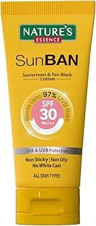 Sun Ban SPF 30 PA+++ Sunscreen & Tan Block Lotion For All Skin Type, 60ml