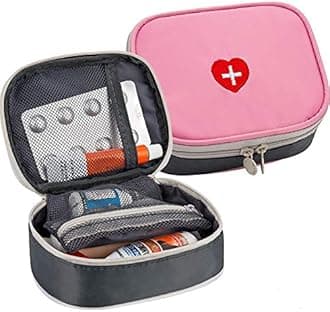 Qchomee 2Pack Portable First Aid Bags Mini Medical Kit Pouch Compact Survival Emergency Bags Empty Medicine Storage Bag for Travel, Work, Holidays, Car, Home, Camping, Outdoor Sports