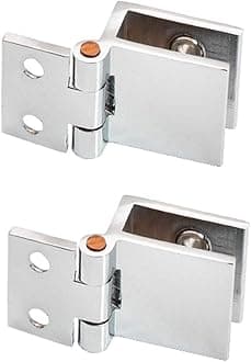 2PCS 0 Degree Glass Door Clip Clamp Hinge No Drilling Glass to Glass Hinge for Glass Thickness 5mm - 8mm