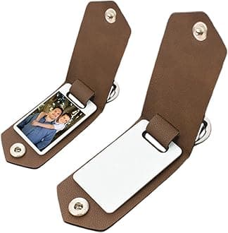 1 Piece Personalized Leather Keychain Gifts for Men/Boyfriend/Dad/Husband Personalized Image Photo Date Name Text Father's Day