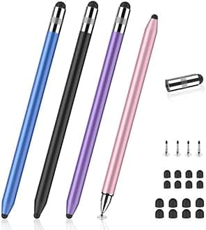 MEKO 3 in 1 Stylus Pens for Touch Screens, High Sensitivity & Precision Capacitive Stylus Pencil for Apple iPad iPhone Tablets Samsung Galaxy All Universal Touchscreen Devices 4 Pack