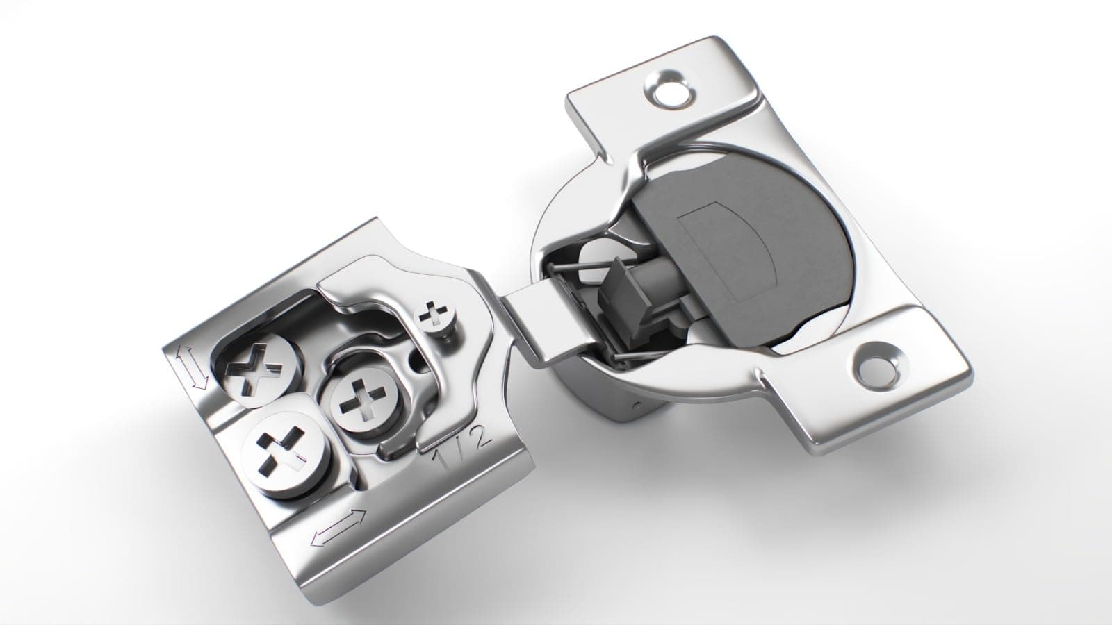 20 Pack, 1/2" Overlay 3D Soft Close Concealed Hinge for Face Frame Door, Smooth Slow Self Closing Hinges, Satin Nickel, Hidden 105° Open Angle Hinge for Kitchen Cabinet Door