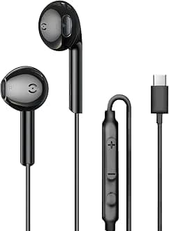 USB C Headphones Wired TH9, In-Ear Earphones Type C, USBC Earbuds with mic Compatible with iPhone 16/15 Pro Max Samsung Galaxy A06/A16/S25/S24/S23/Ultra Xiaomi Redmi OnePlus HONOR