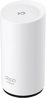 TP-Link Deco BE25-Outdoor BE5000 Dual-Band Wi-Fi 7 Outdoor Mesh WiFi Extender Unit | Up to 2,800 sq.ft | 2 * 2.5G PoE+ Ports, IP65 Waterproof, MLO| Multiple Mounting Options| Secure by Design, 1-Pack