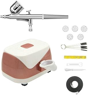 HUBEST New Mini Portable Air Compressor with Dual Action Airbrush Kit for Nail Art Makeup Model Painting