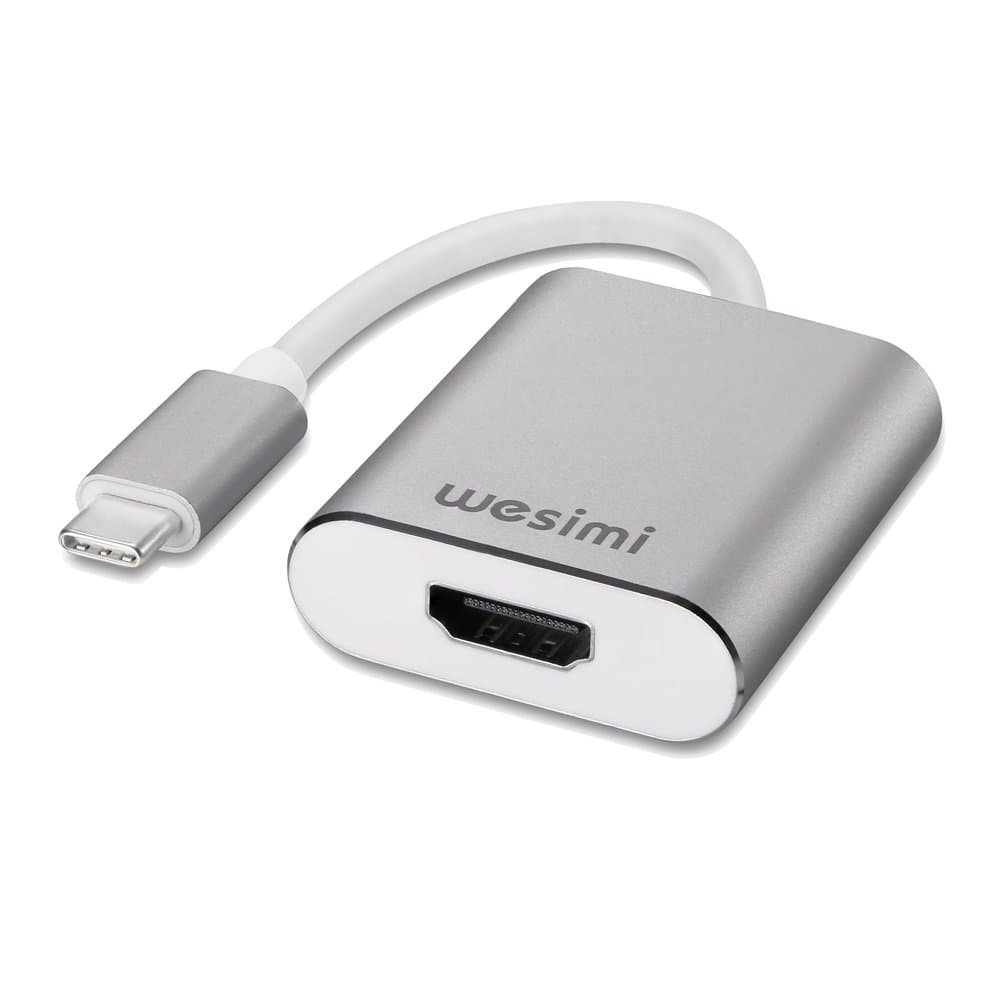USB C to HDMI Adapter, wesimi USB 3.1 Type C (USB-C) to HDMI Adapter with Aluminum Case for 2017 MacBook pro/Samsung Galaxy S8 Silver
