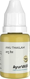 AyurVAID Anu Thailam 10 ml | First & Only TESTED SAFE for Heavy Metals | Nasal Oil for Sinus Relief, Head & Neck Wellness, and Mental Clarity | With Bael, Cinnamon, Cardamom & Sesame Oil