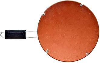 - Handmade Earthenware Clay Tawa for Roti with Handle (Standard Size, Brown) (Tawa Stand)