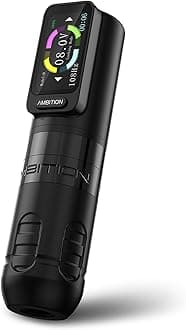 Ambition Zetton Wireless Tattoo Machine with 2400mAh Touch Buttons LED Digital Display Rotary Tattoo Machine Cartridge Battery Pen with Brushless Motor Straight Drive Bar for Tattoo Artist