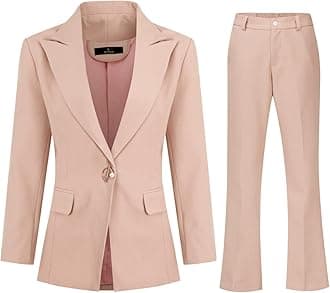 YUNCLOS Women's Suit 2 Piece Formal Office Blazer Jacket One Button Suit Set Trouser Suits Work Smart Suit Jacket and Trouser