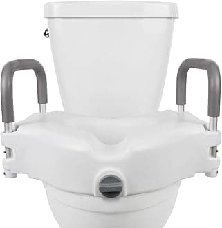 Vive Raised Toilet Seat 5" Portable Elevated Riser With Padded Handles Elongated And Standard Fit Commode Lifter Bathroom Safety Extender Assists Disabled Elderly Seniors Handicapped Basic