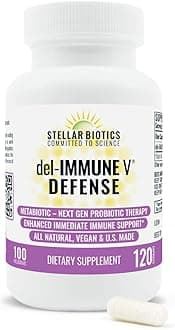 - Del-Immune V® Defense by Stellar Biotics, All-Natural Immune Support & Gut Health (+) Immediate Care, Metabiotic: NextGen Probiotic Therapy (120 Caps)