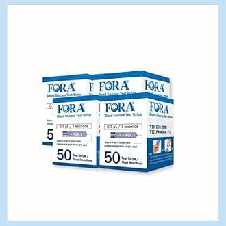 FORA Glucose Strips (50 ct/Vial) - V10 V12 D10 D20 PremiumV12 (NOT Compatible with Premium V10) (4)