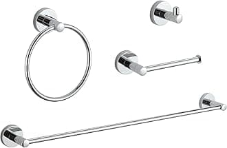 BGL Bathroom Accessory Set Chrome 4 Pieces Bathroom Towel Rack 24 Inches Adjustable Bathroom Hardware Set