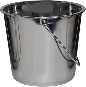 Grip 1 Gallon Stainless Steel Bucket for Pets, Cleaning, Food Prep