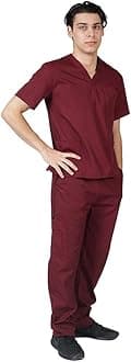 M&M SCRUBSMen Scrub Set Medical Scrub Top and Pants