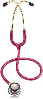 ScienlodicDouble Head Stethoscope with Ear Tips Professional Dual Head Home Clinical Use Customized Gold-Plated High-end