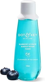 Dot & Key Rice Water Hydrating Toner with Hyaluronic Rice Water Toner for Dry Skin, Sensitive Skin & Oily Skin Alcohol-Free Quick Absorbing & Non Sticky, for Hydrated Skin Exfoliates Pores 150ml