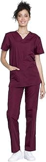 Cherokee womens Unisex Scrub Top and Scrub Pant Set Medical Scrubs Set