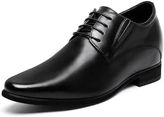 Men's Formal Shoes with Invisible Height Increase (5-8cm / 1.97-3.15 Inch) - Genuine Leather Oxford, Derby for Business & Smart Occasions (6-11.5 UK)