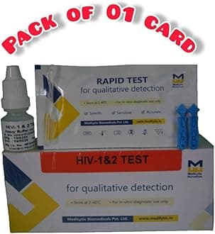 - MediLytic-HIV-1 & 2 Test Kit (Pack Of 01 Card) Antibody Test Kit