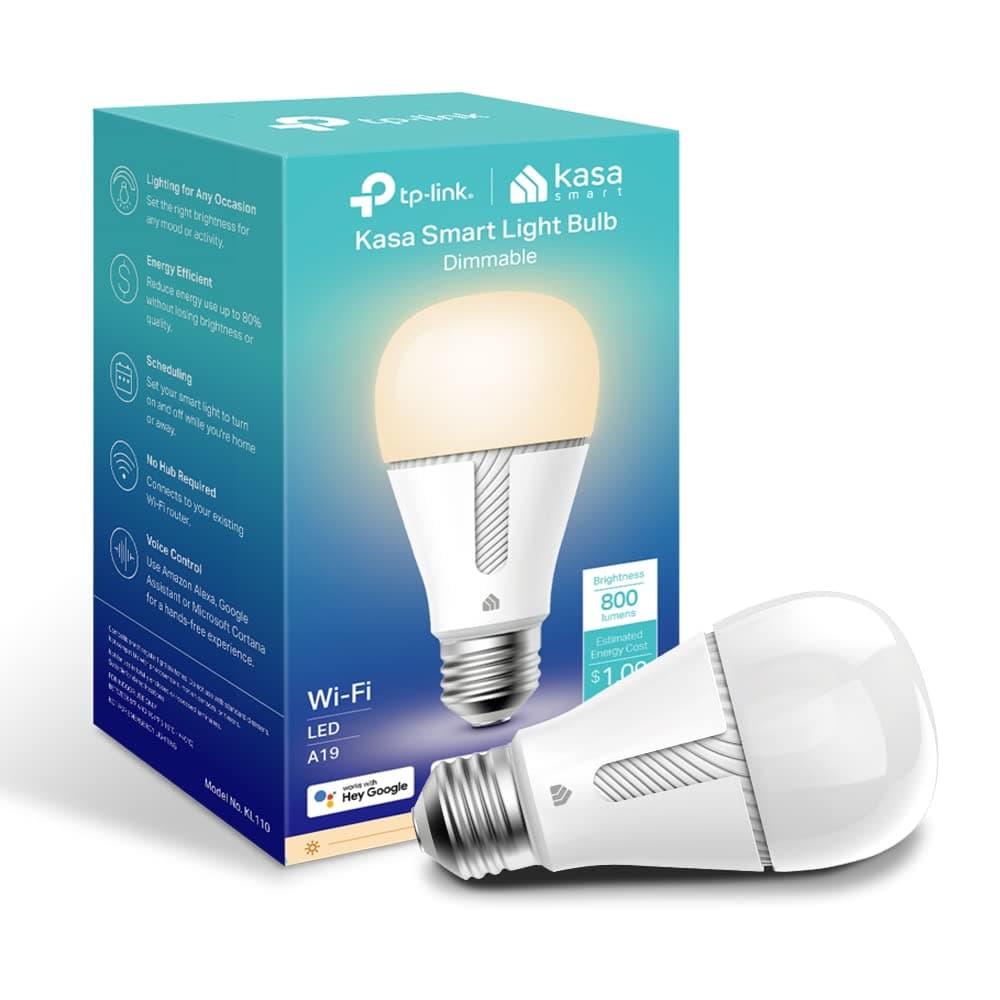 TP-Link Wi-Fi LED Bulb, Filament E26 Light Bulb, Warm Amber 2000K,Dimmable,No Hub Required, Compatible with Alexa & Google Assistant (KL60) KL110 1