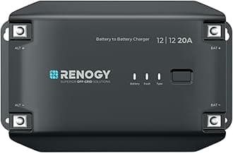 Renogy DC to DC Battery Charger 12V 20A, Intelligent Converter for Flooded, Gel, AGM, and Lithium Batteries, for RVs, Truck, Motorhome, Commercial Vehicles, Boats and Yachts