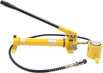 30 ton Hydraulic Ram Jack + Hand Pump Stoke Mini Protable Hydraulic Cylinder Industrial Super Thin Lifting Jack, not for Car (30T Hydraulic Jack + CP-700 Pump,Yellow)