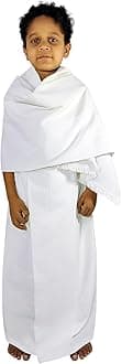 Ihram Ehram Ahram for Babies Toddlers and Kids, Stitched Ihram Dress Ready to Wear (Toddler Size 18 Inch Lenght Belly Button to Ankle)